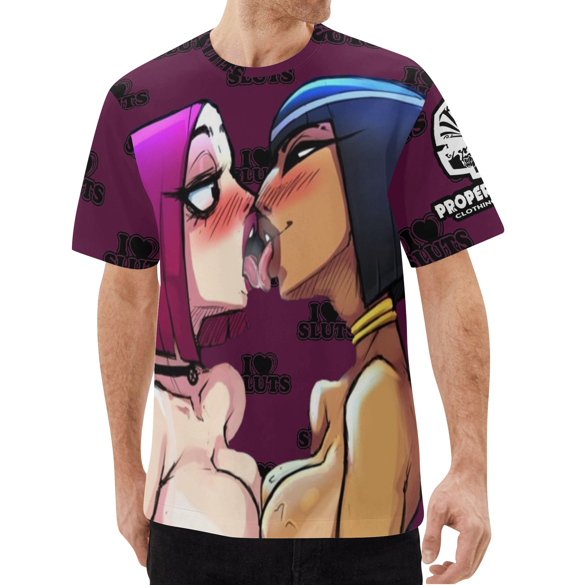 Proper Villainz Slutty Kisses Tee/Plum