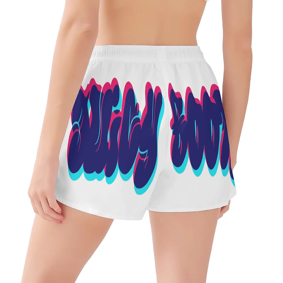 Thumbnail: Proper Villainz Women's Juicy Booty Casual Beach Shorts/White and blue