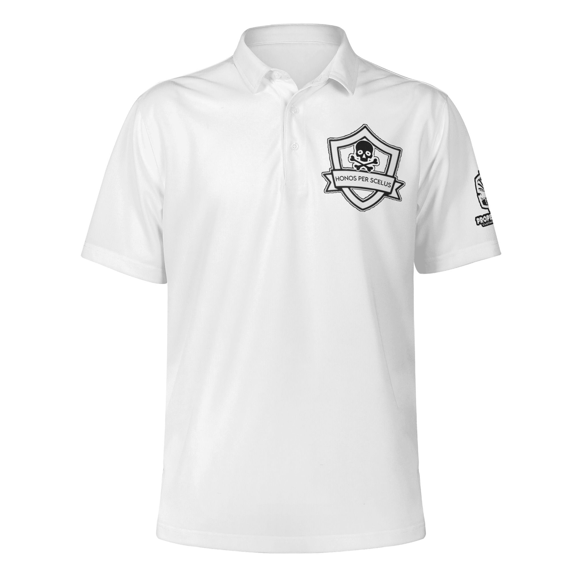 Proper Villainz Academy of Villains Crest Polo Shirt/White