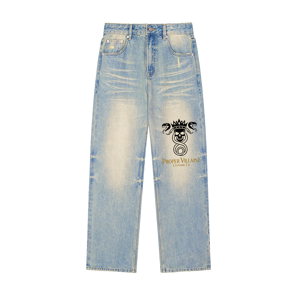 Thumbnail: Proper Villainz Sun Fade Raw Hem Denim Jeans