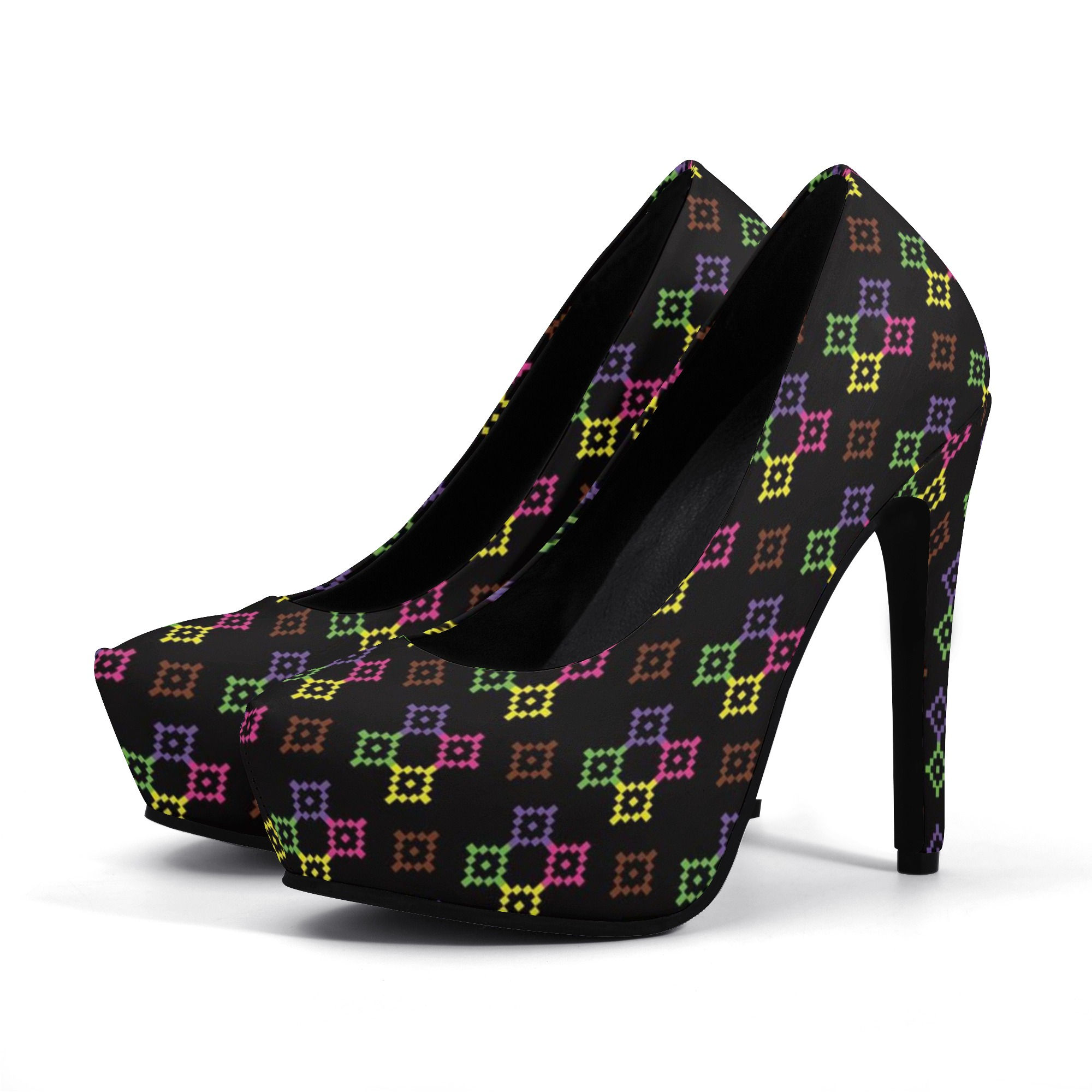 Proper Villainz Digital Diamond High Heels