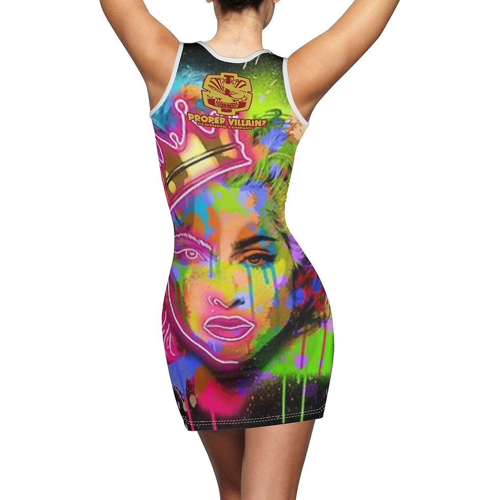 Thumbnail: Proper Villainz Women's Madonna Drip Mini Slim Fitted Dress