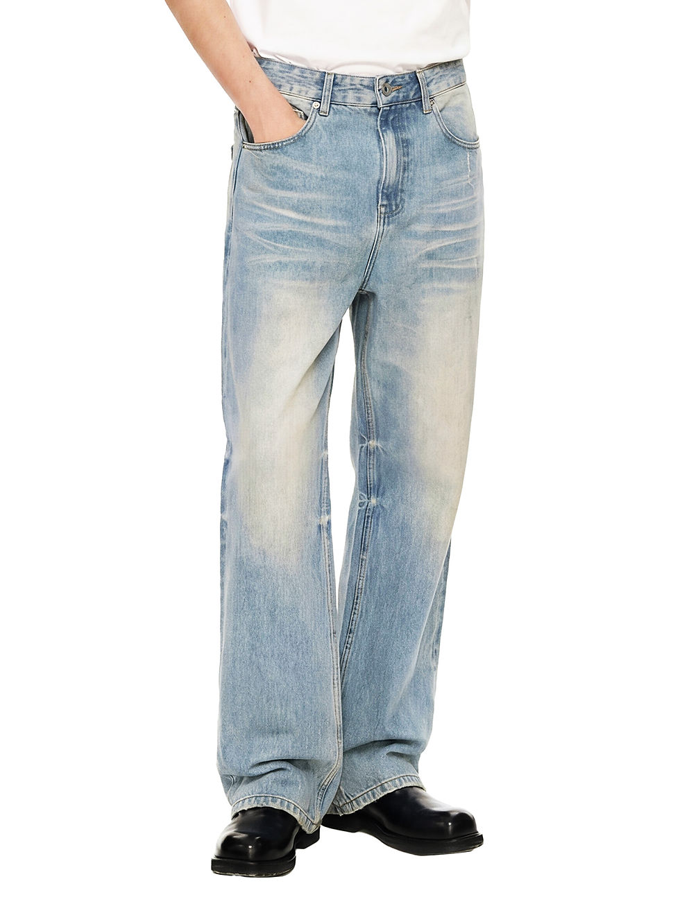 Thumbnail: Proper Villainz Sun Fade Raw Hem Denim Jeans