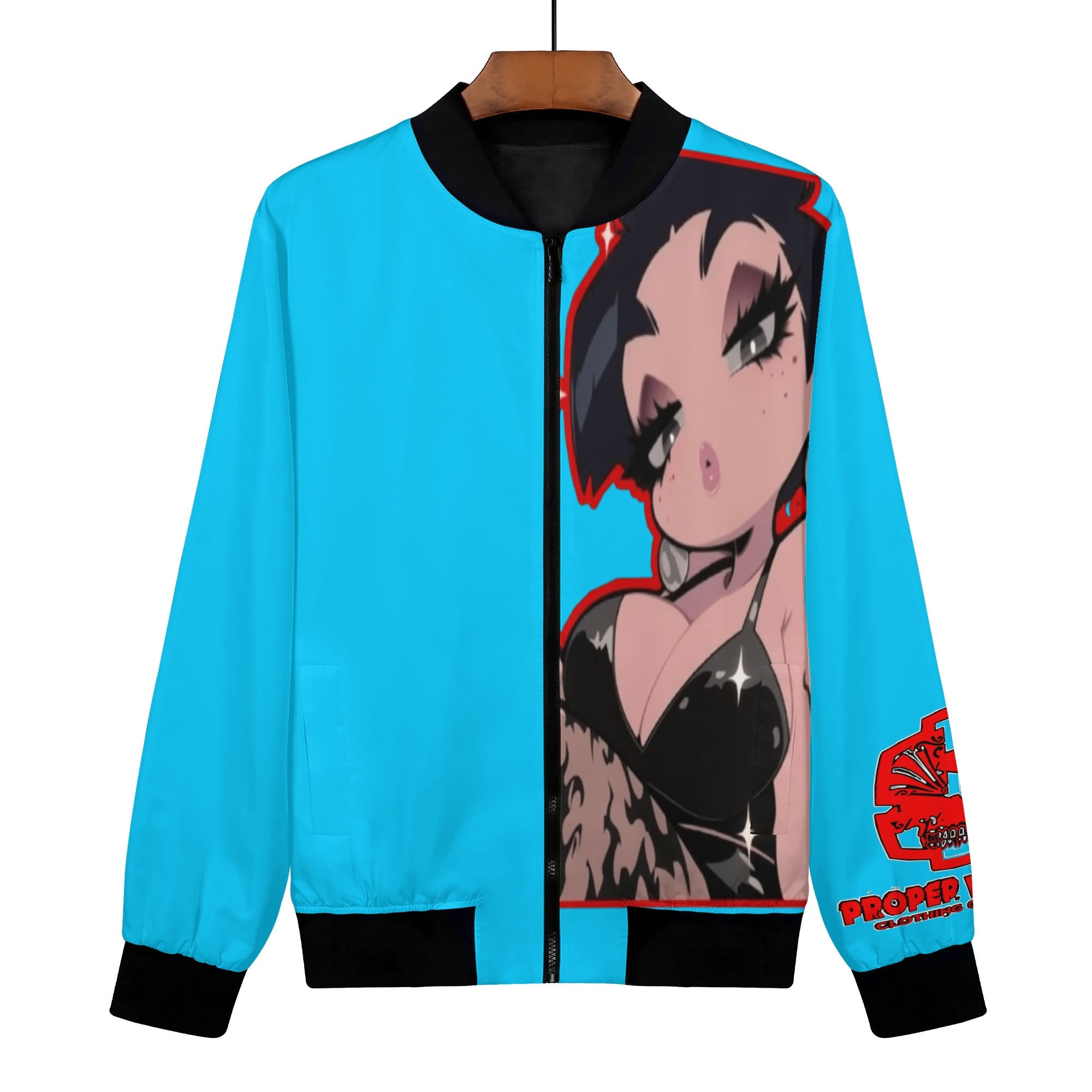Proper Villainz Ladies Juicy Bomber Jacket/Powder Blue
