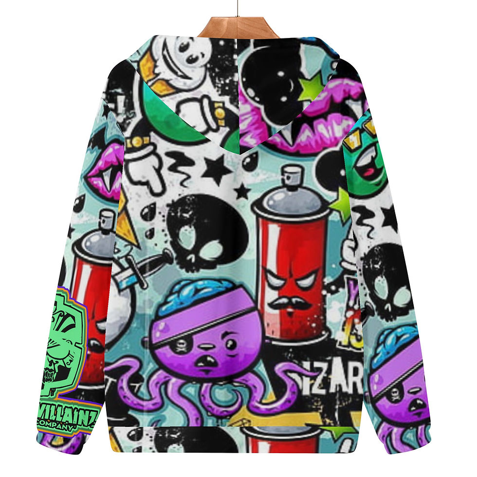 Thumbnail: Proper Villainz Fresh Graff Zipper Hoodie/ White