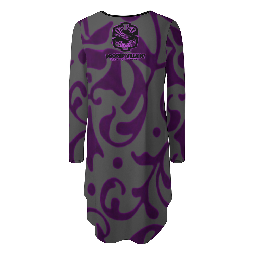 Thumbnail: Proper Villainz Grey Paisley Casual Dress