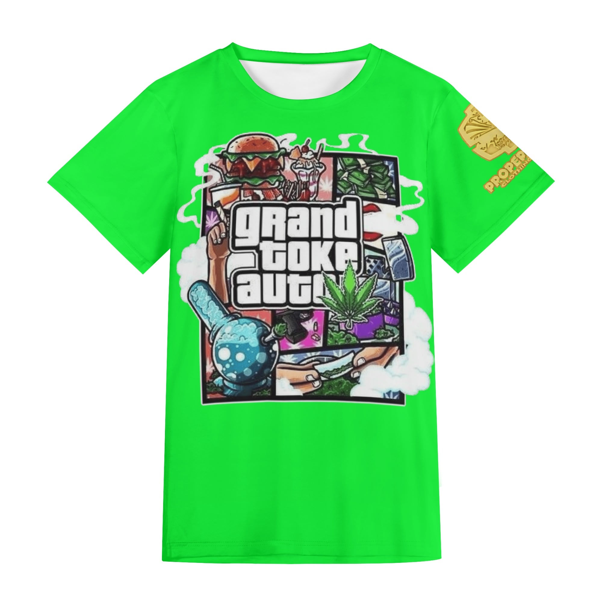 Proper Villainz GTA Tee/ Gunja Green