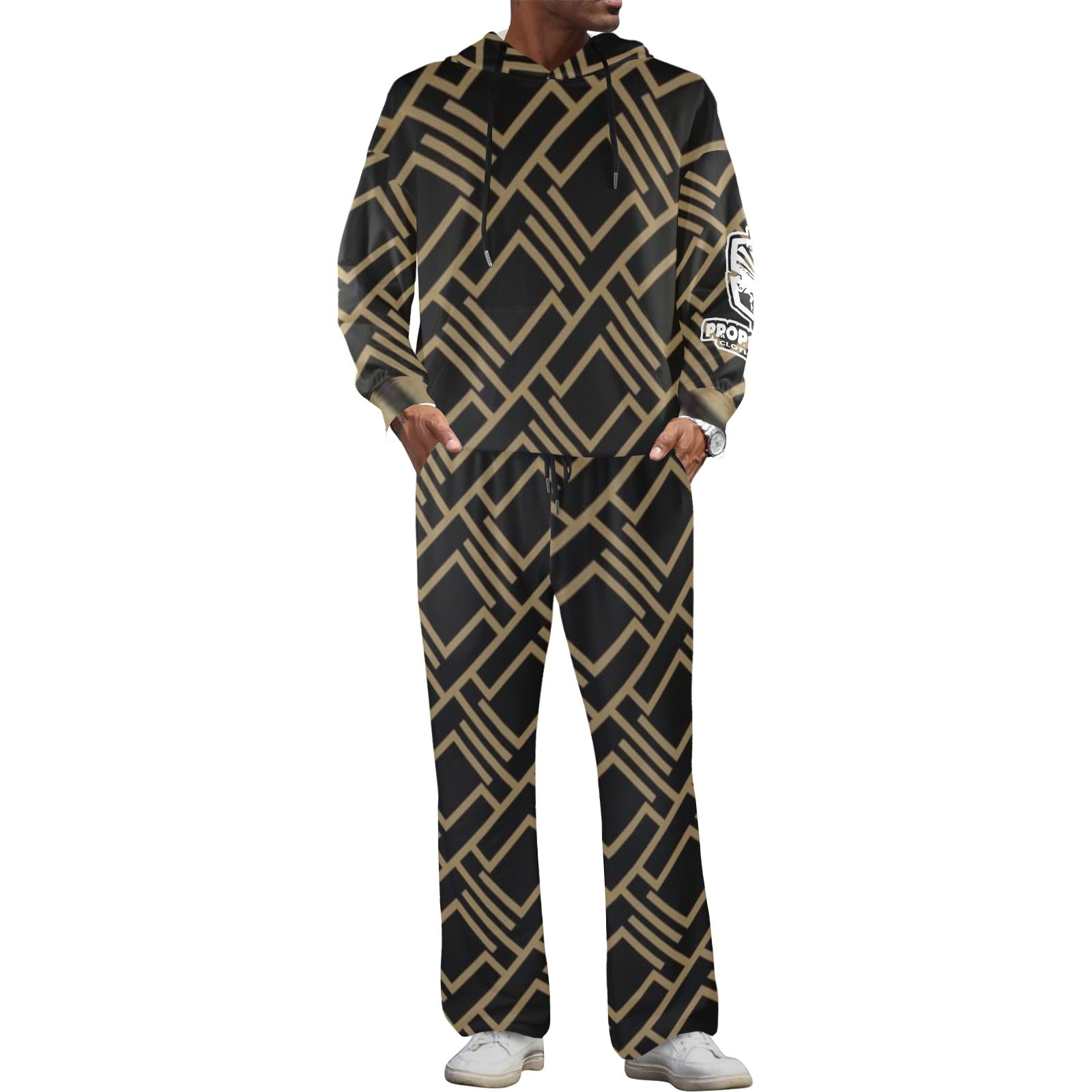 Proper Villainz Men's Flex Logo Tracksuit /black & gold
