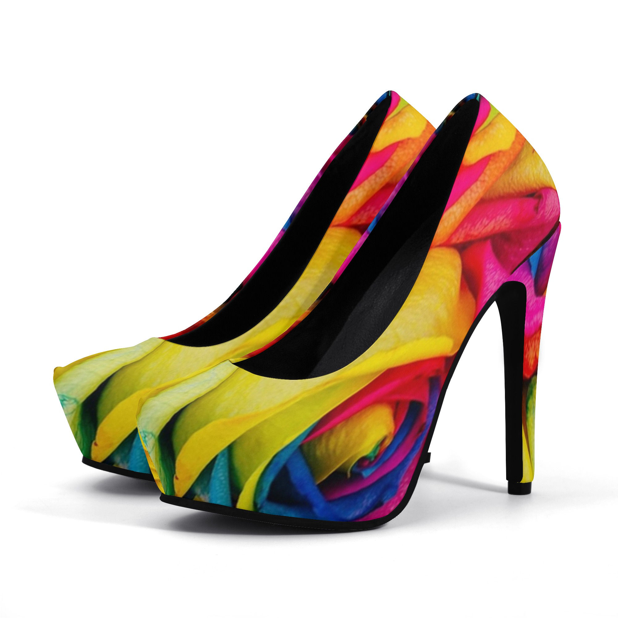 Proper Villainz Multicolor Roses High Heels