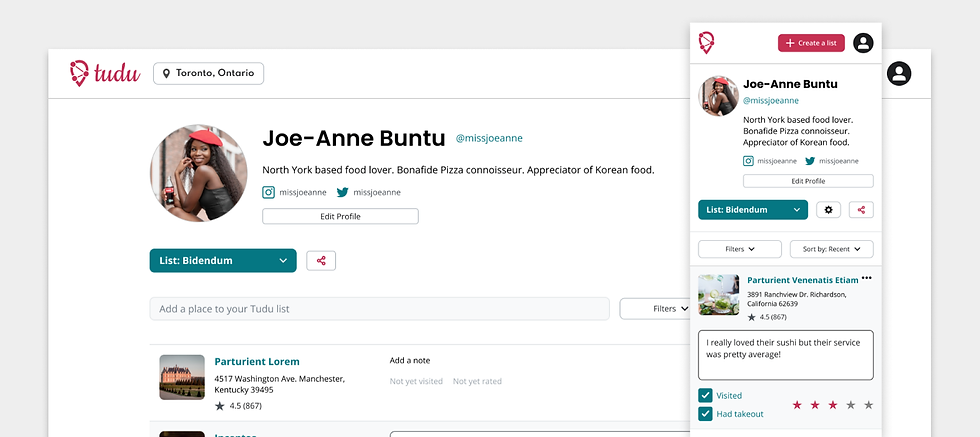 Image 1: screenshots of the user profile (admin view) on desktop and mobile.