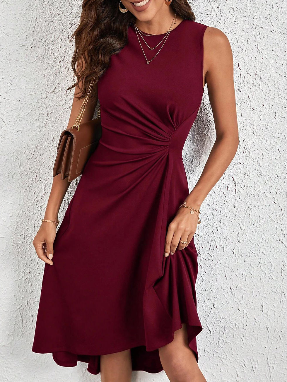 Miniatura: Vestido Evasê Midi Feminino. 