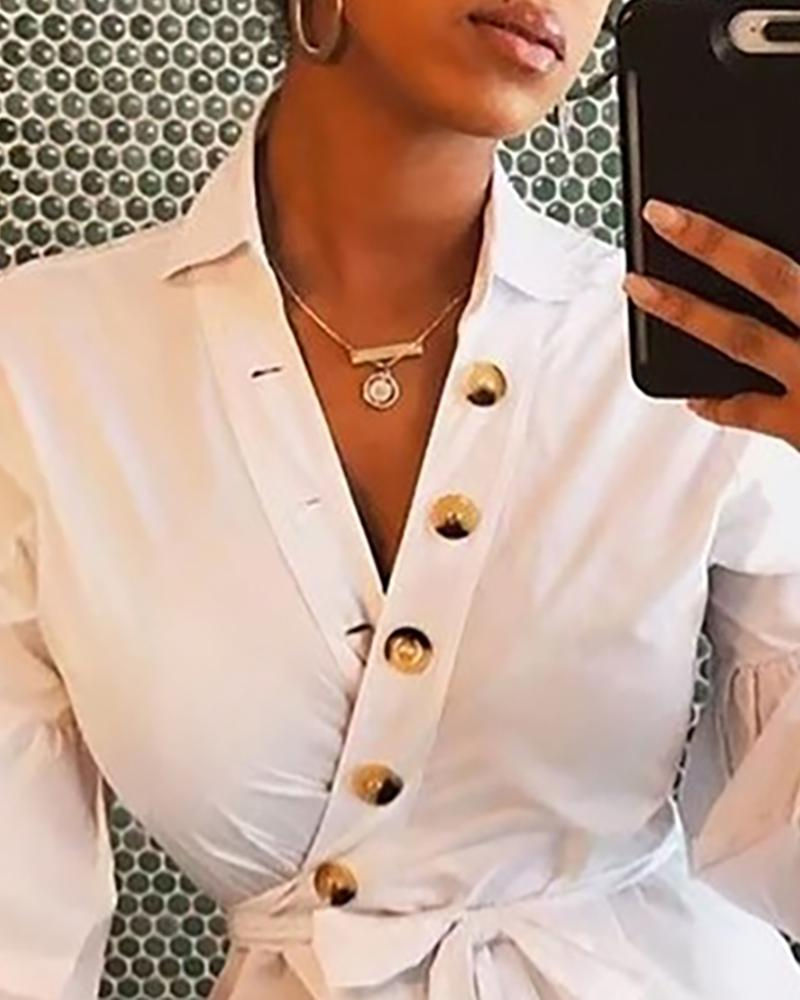 Thumbnail: Autumn Lantern Sleeve Blouse for Women