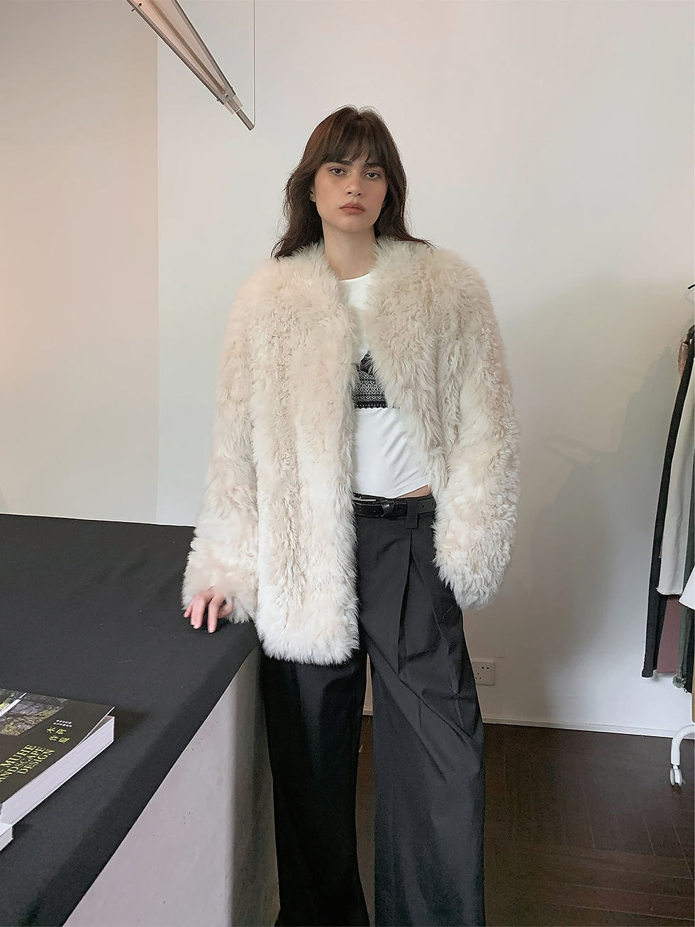 Thumbnail: Sea of Love Accompaniment Casual Stand-Up Collar Tuscan Sheepskin