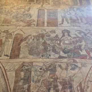 Medieval wall paintings at St Peter and St Paul Church.