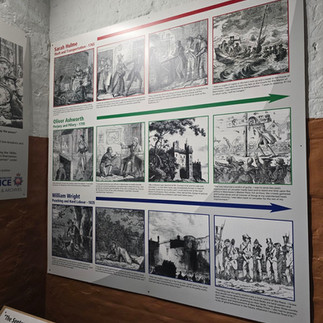Historical timeline display at Greater Manchester Police Museum.