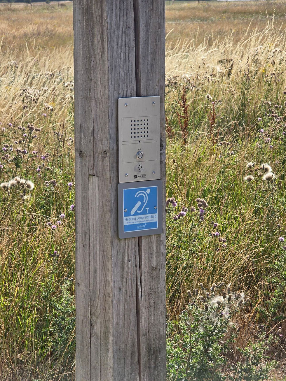 The intercoms that are throughout the car park.