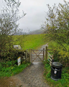 Wooden gate on an accessible path to Castlerigg Stone Circle.