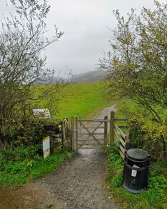 Wooden gate on an accessible path to Castlerigg Stone Circle.
