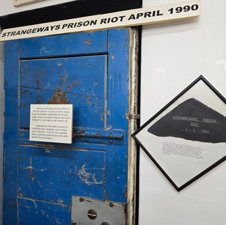 Blue Strangeways Prison Riot April 1990 door exhibit.