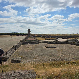 An image across the excavated ruins of the site.