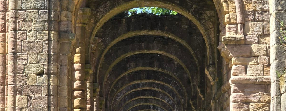 Stone vaulted arches at Fountains Abbey