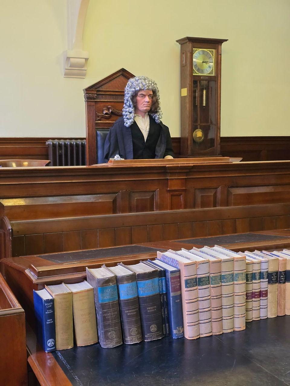Judge mannequin in the 1895 courtroom exhibit.