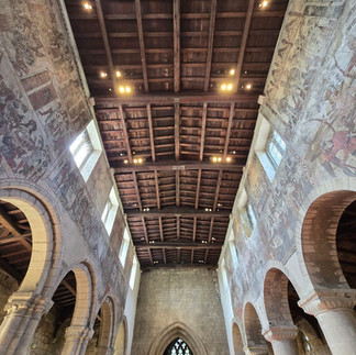 Medieval wall paintings and wooden ceiling of the church of St Peter and St Paul in Pickering..