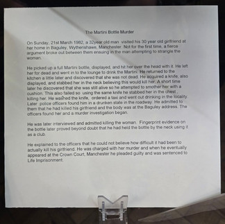 Historical text document at Greater Manchester Police Museum