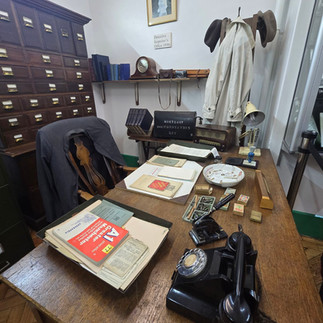 Vintage police office desk at Manchester Police Museum