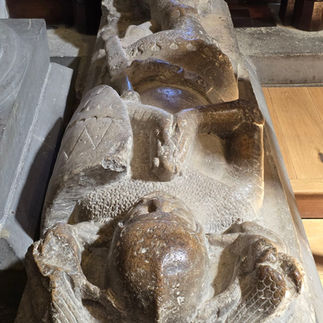 Effigy of a knight at St. Peter and St. Paul's Church.