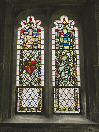 A stained glass window.