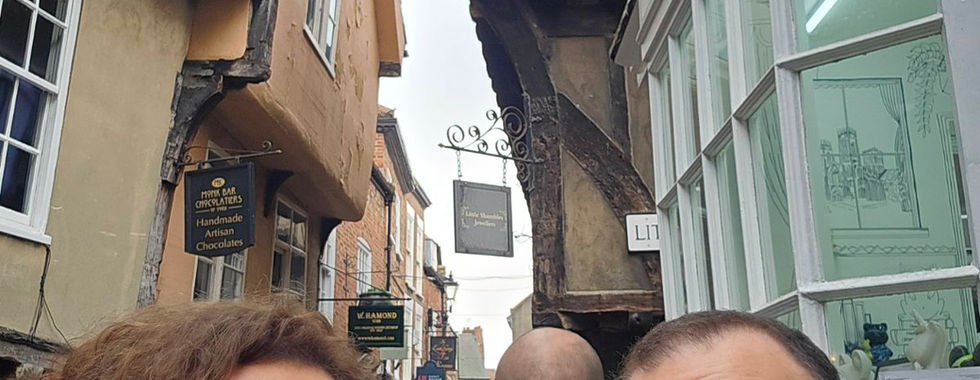 Me and Bob smiling in the Shambles, York for an access review.