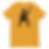 Mustard tee-shirt with graphic design print of a creature playing bass guitar. Clothing inspired by metal music.