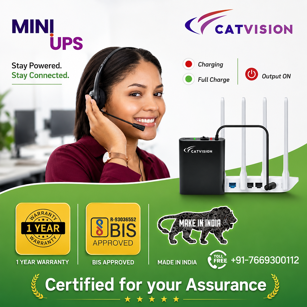 Thumbnail: Catvision Mini UPS for Wi-Fi Routers I Backup Upto 8 Hrs (Lab Tested)