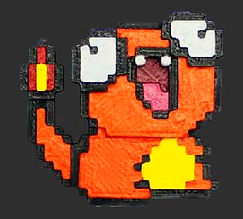 Charmander estilo 8 bits de plástico