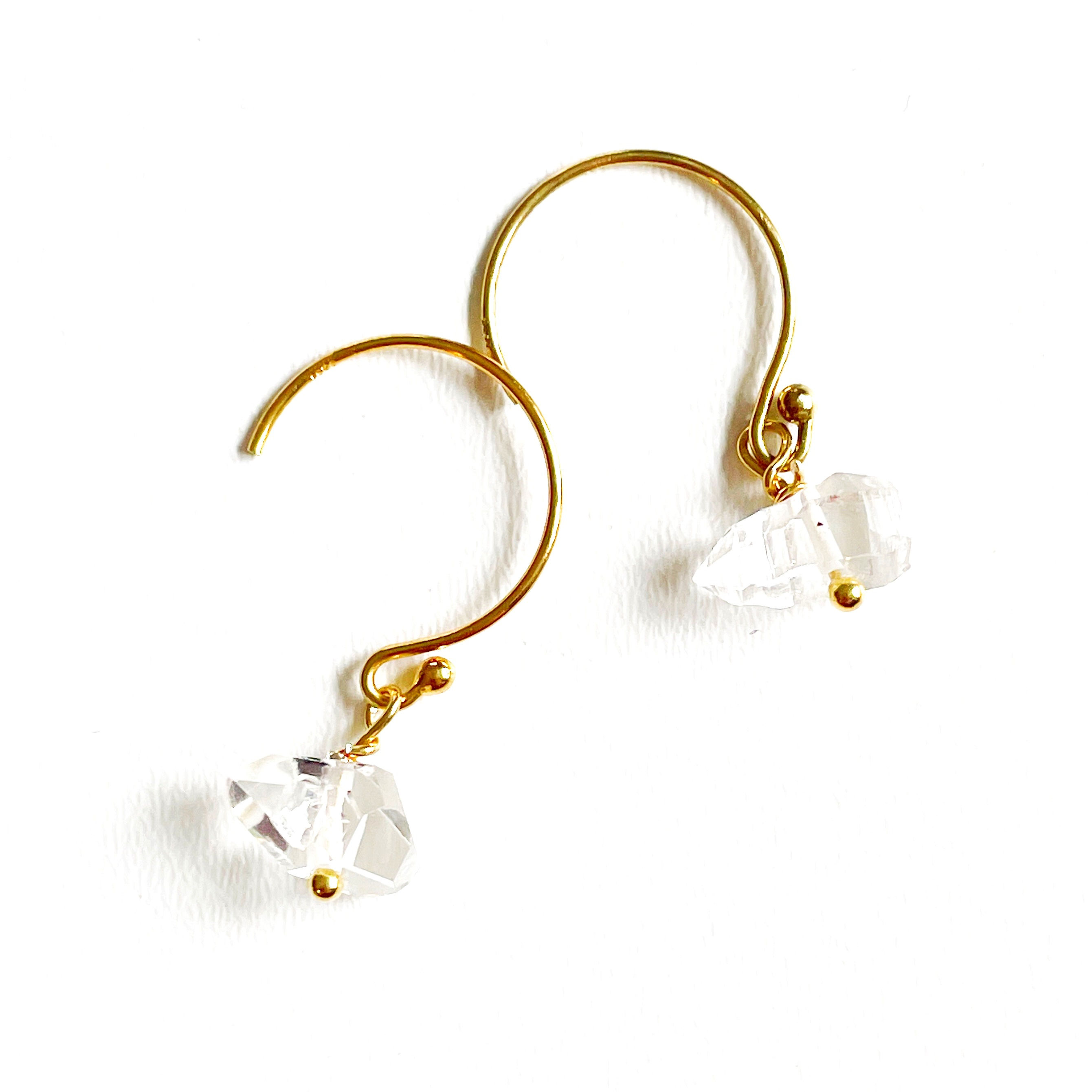 Creolen " Leila " mit Herkimer Diamant