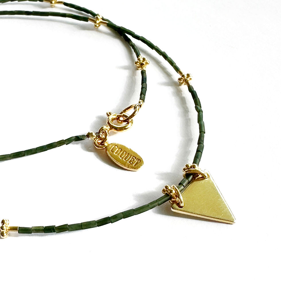 Miniaturbild: Kette " Triangel " mit grüner Jade