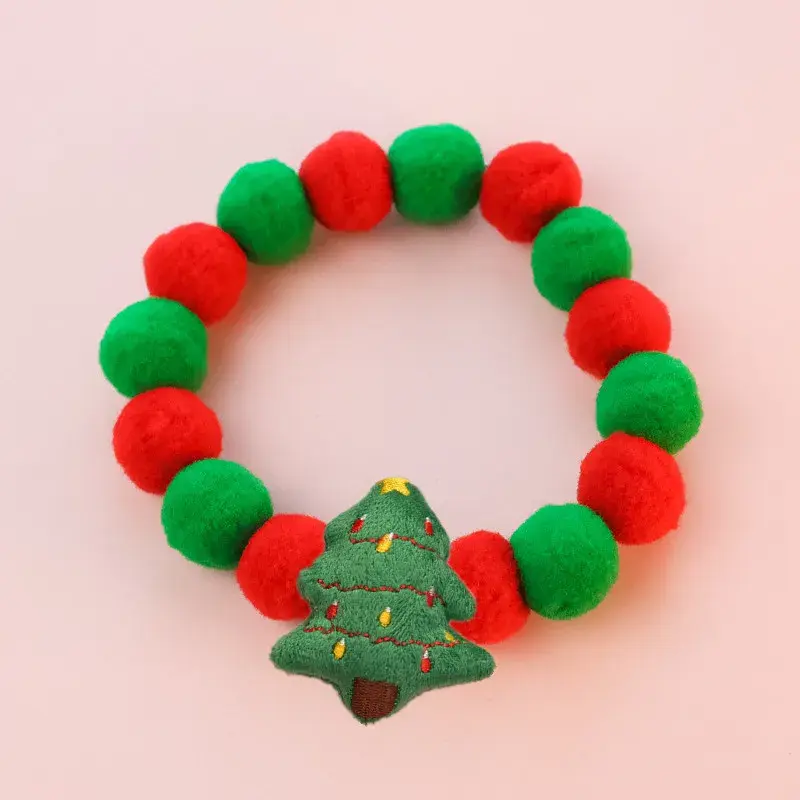 Thumbnail: Elastic Plush Pom Pom Christmas Collar