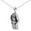 Thumbnail: White & Black Diamond Hound18" Pendant Necklace Sterling Silver