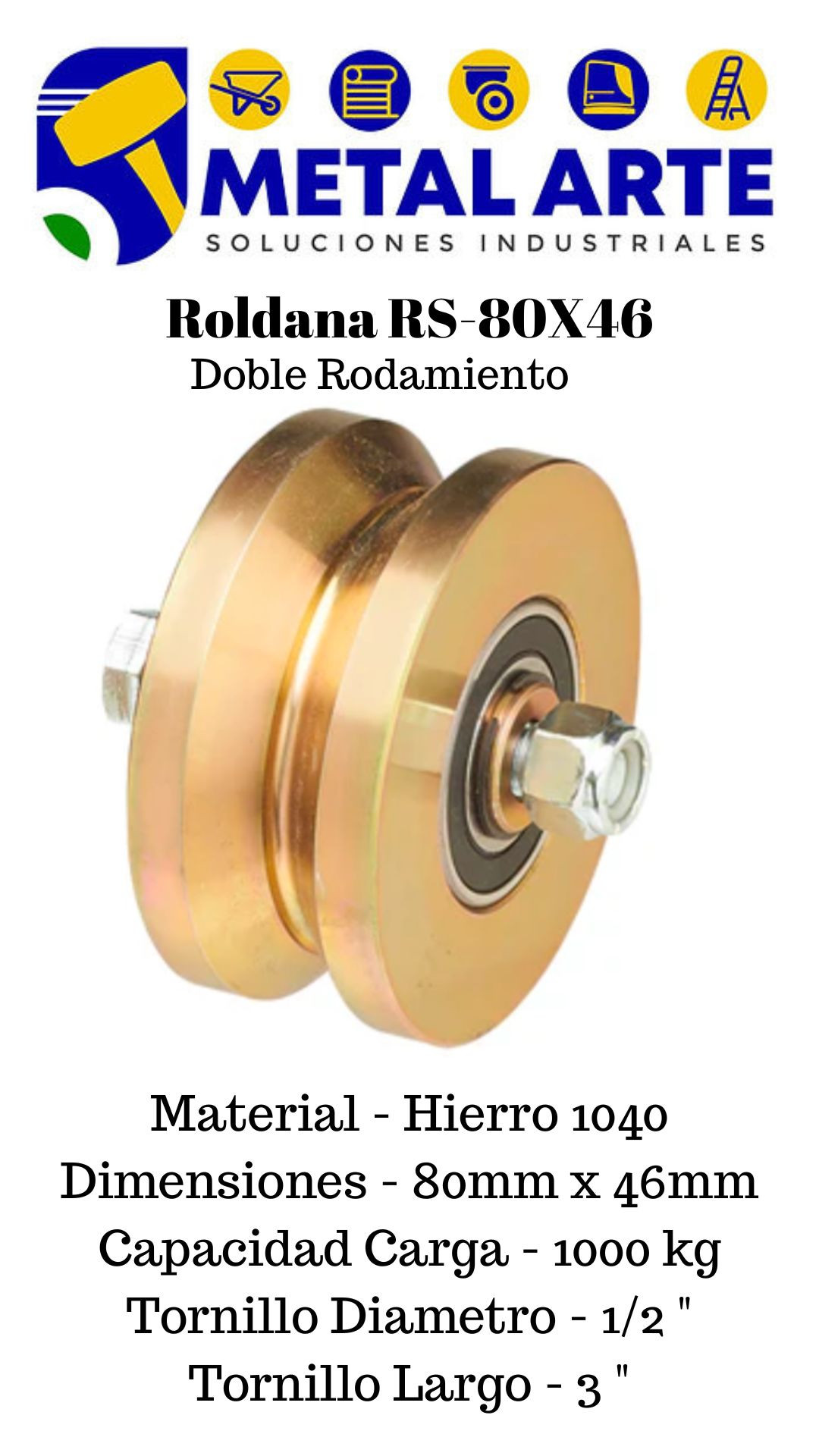Roldana RS-80x46 Doble Rodamiento 
