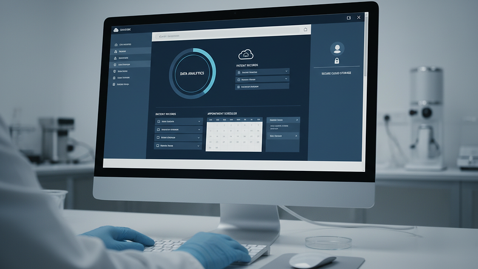 Close-up view of a computer screen displaying cloud software interface