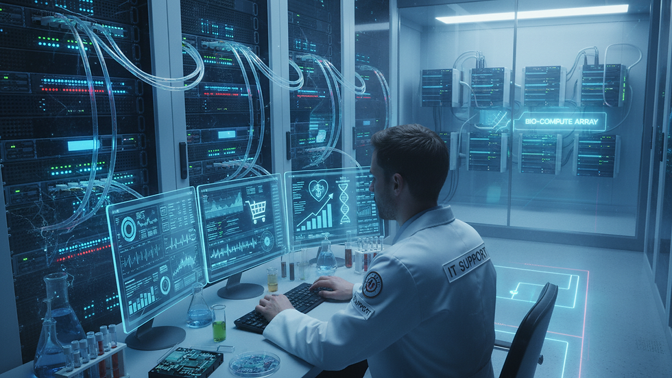 Close-up view of a server room with blinking lights and network cables