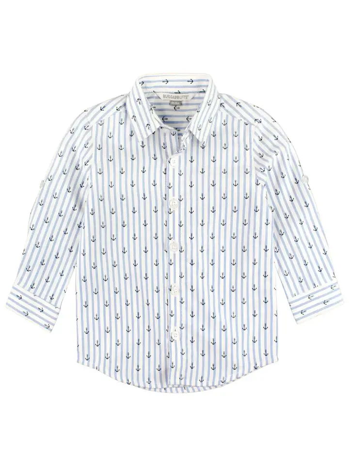 Thumbnail: Anchors Ahoy Stripe LS Button Down Shirt