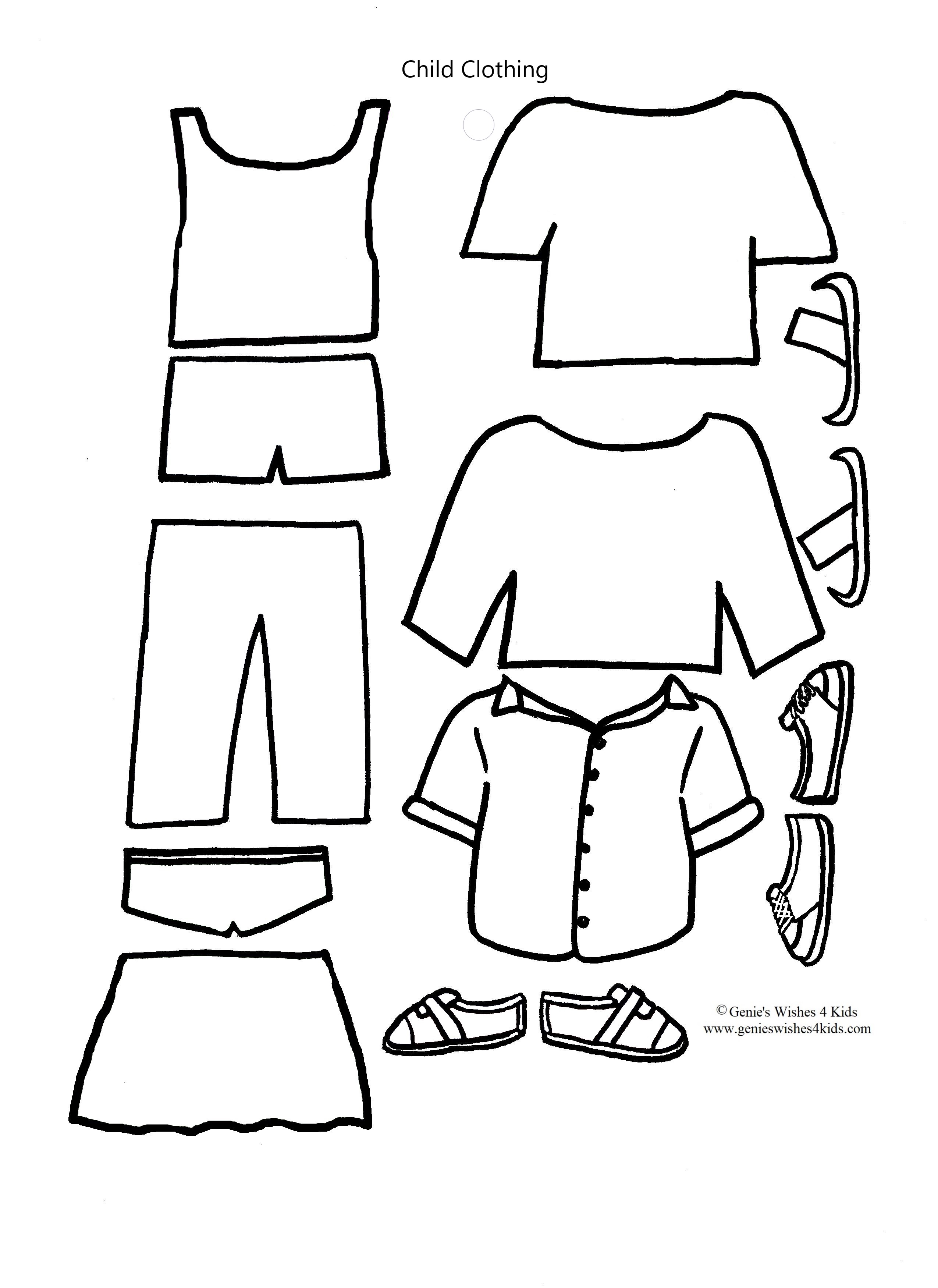 Clothing for 7.5" paper doll