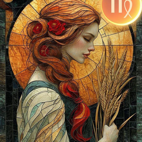 Woman, wheat, virgo, sun