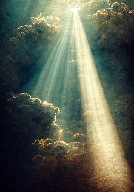 light, rays, clouds, sky