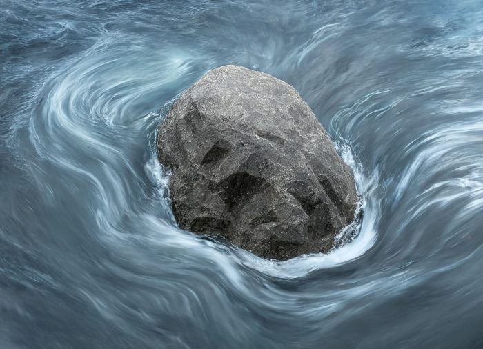 rock, river