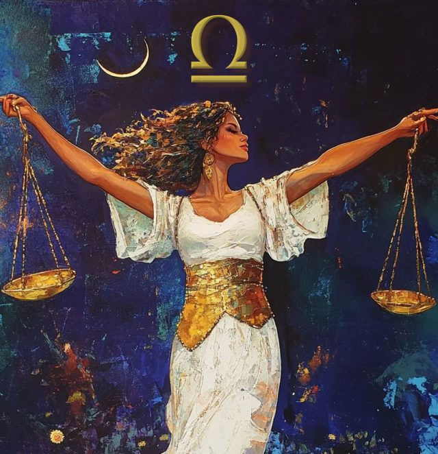 woman, scales, moon, libra