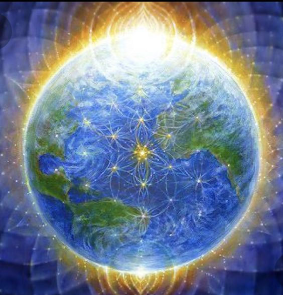 Earth, globe, flower of life