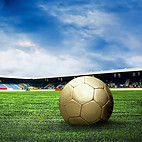 サッカー場でサッカーボール